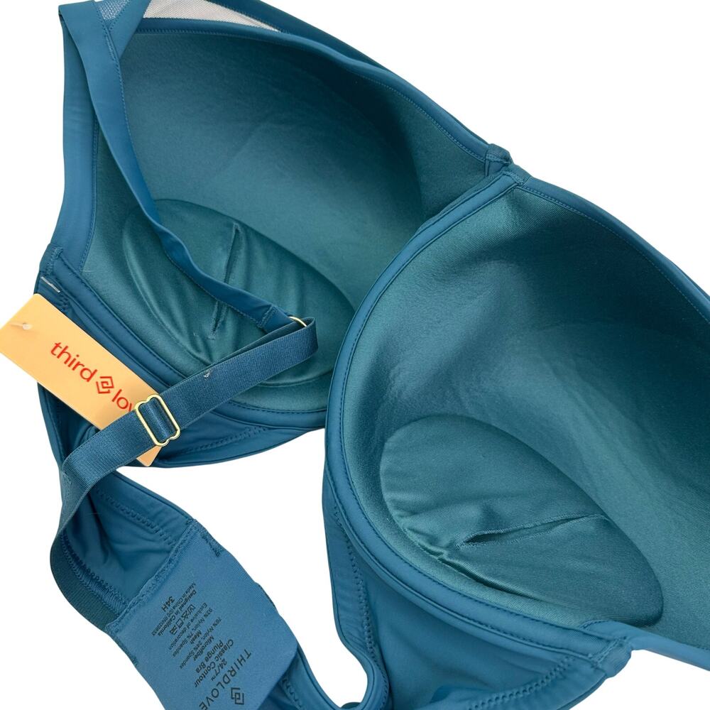 Sunday Sale!!!!! Thirdlove 24/7 Size 34H teal Classic contour plunge Underwire - Picture 2 of 5